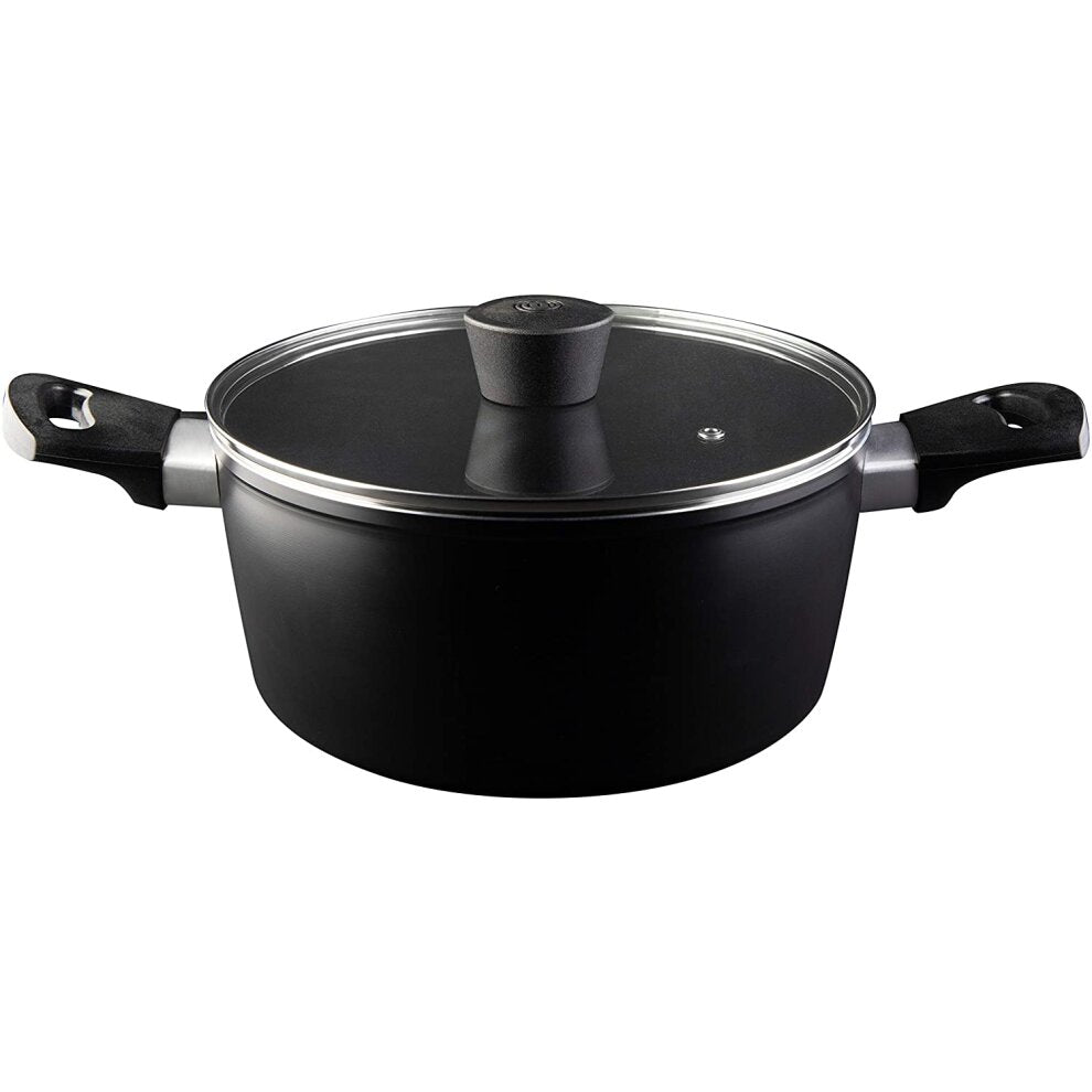Masterchef 525508 Casserole Pot With Glass Lid 20cm Black