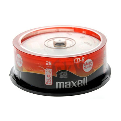 MAXELL CD-R XLII 80 Audio Spindle 25 Recordable Discs Blank Media