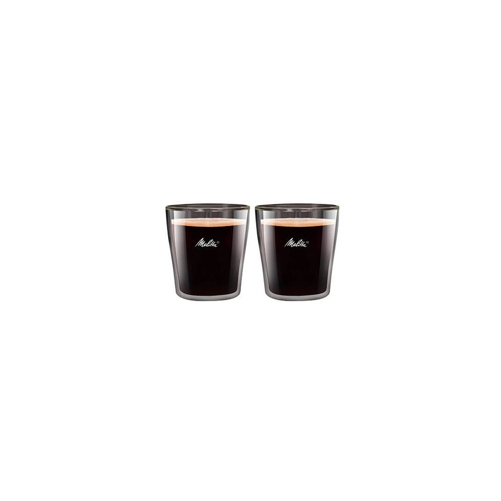 Melitta 6761116 2 Espresso Glasses 80 ml, Double-Walled Borosilicate Glass, Microwave safe