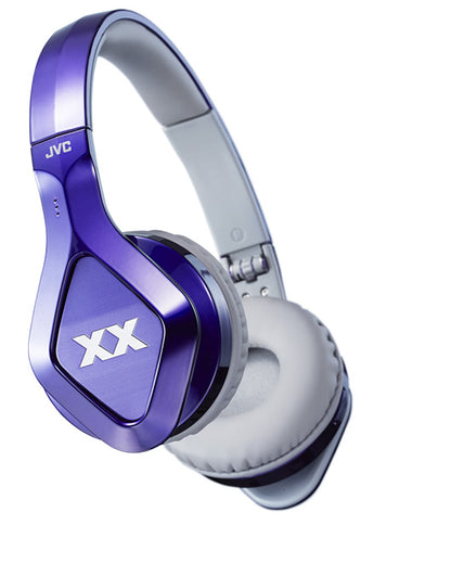 JVC HA-SR100X Violet On-Ear Club style Headphones Remote and Microphone