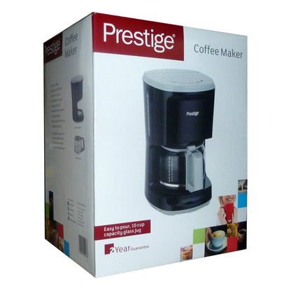 Prestige 59906 Coffee Maker, Stainless Steel, Silver - 10 Cup Capacity