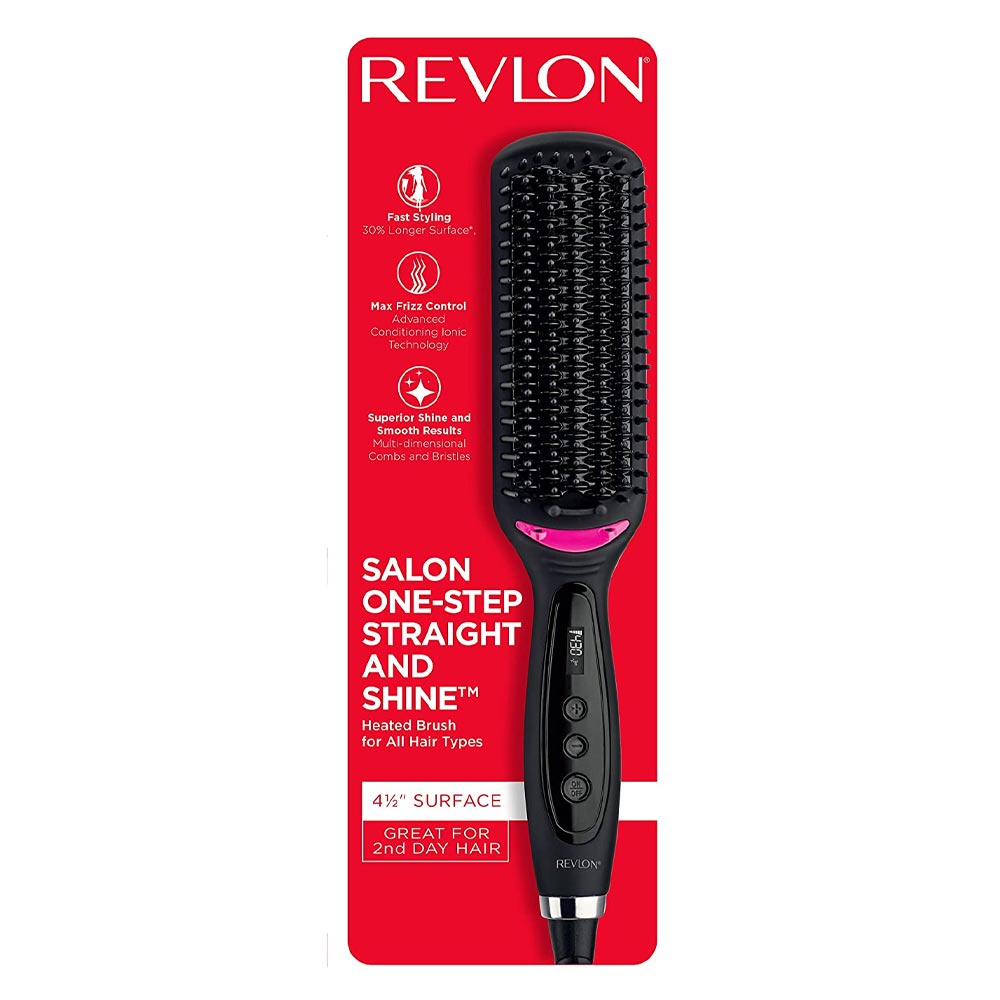 Revlon Pro Collection Salon One Step Straight and Shine Hair Straightening Brush, X-Large