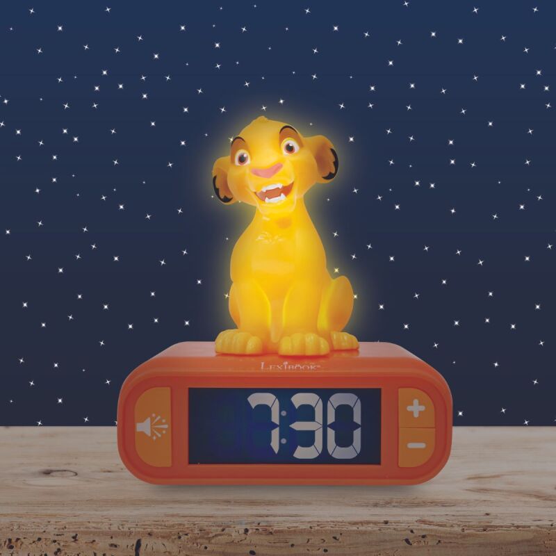 Lexibook 3D Simba Childrens Clock with Night Light
