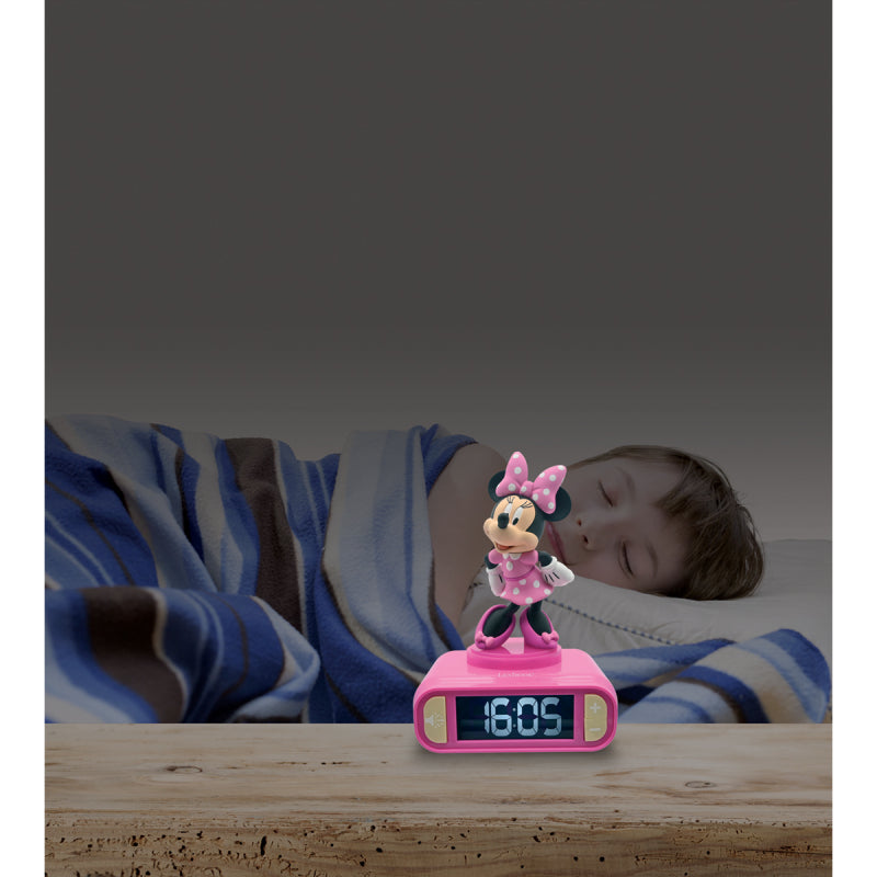 Lexibook 3D Minnie Mouse Childrens Clock with Night Light