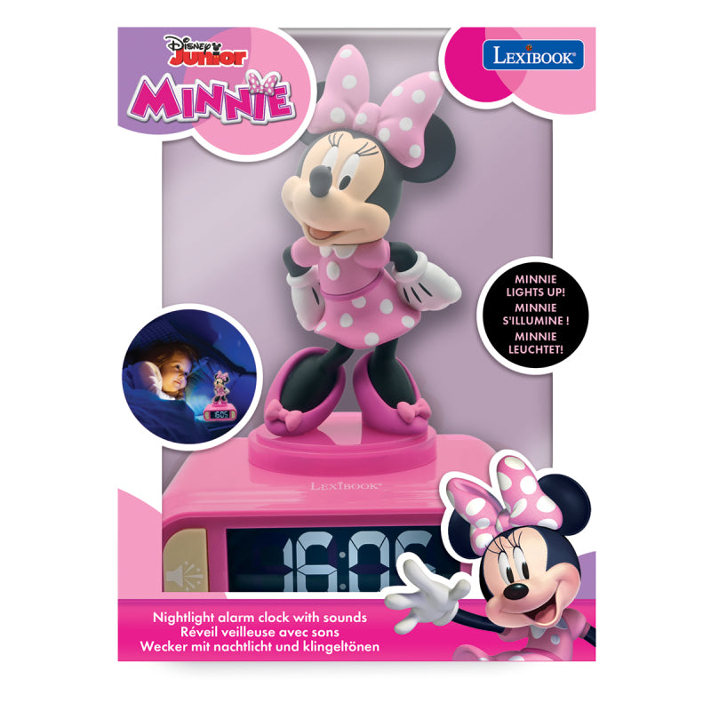 Lexibook 3D Minnie Mouse Childrens Clock with Night Light