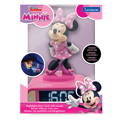 Lexibook 3D Minnie Mouse Childrens Clock with Night Light