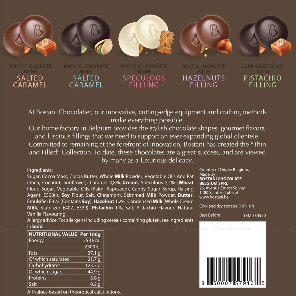Bostani Chocolatier Thins & Filled Chocolate 500 G