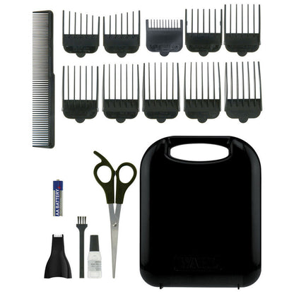 Wahl 79449-317 GroomEase Hair Clipper & Trimmer Gift Set - 18 Piece Kit Black