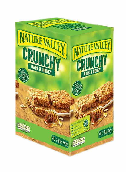 Nature Valley Crunchy Granola Bars Oats 'n' Honey, Pack of 40 Bars