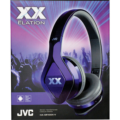 JVC HA-SR100X Violet On-Ear Club style Headphones Remote and Microphone