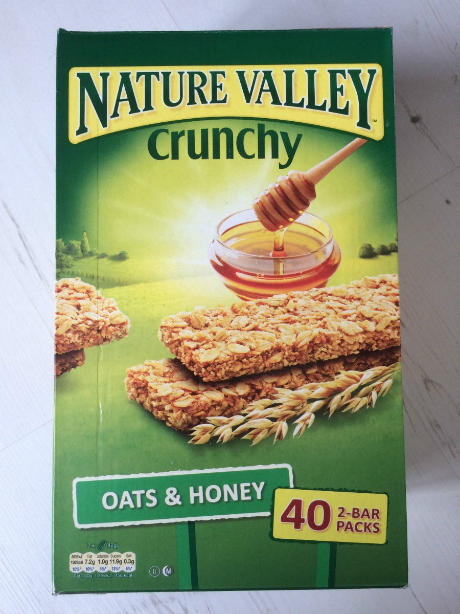 Nature Valley Crunchy Granola Bars Oats 'n' Honey, Pack of 40 Bars