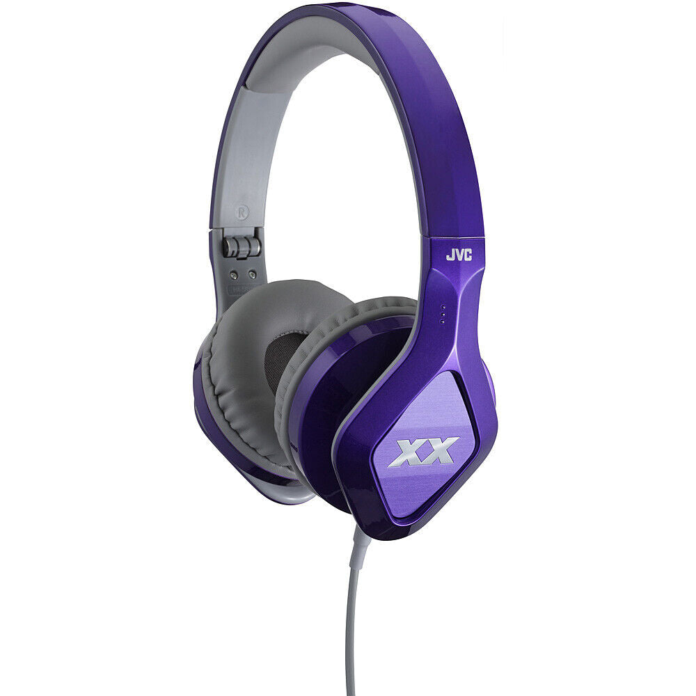 JVC HA-SR100X Violet On-Ear Club style Headphones Remote and Microphone