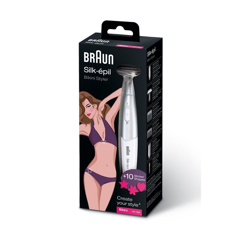 Braun FG1100 WHITE Bikini Styler & Shaver Battery Operated