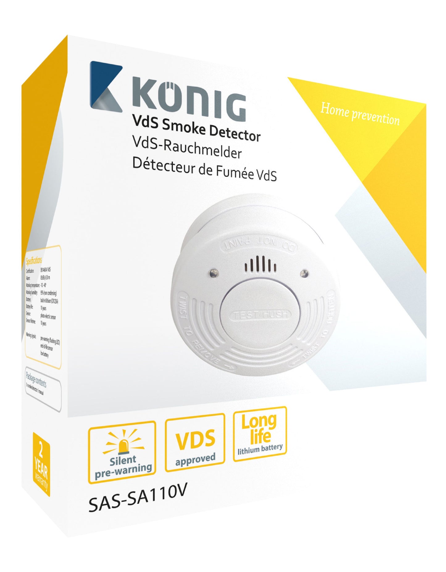 Konig SAS-SA110V Smoke Detector VdS