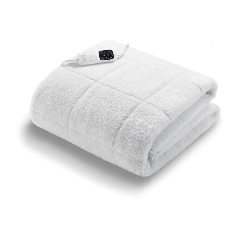 Dreamland Intelliheat+ fast heat Scandi Full Bed size Sherpa Underblanket | Single size electric blanket 190 x 90cm | elasticated straps | 1 control, 6 temperature settings