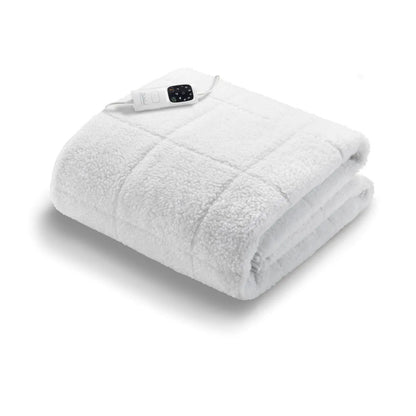 Dreamland Intelliheat+ fast heat Scandi Full Bed size Sherpa Underblanket | Single size electric blanket 190 x 90cm | elasticated straps | 1 control, 6 temperature settings