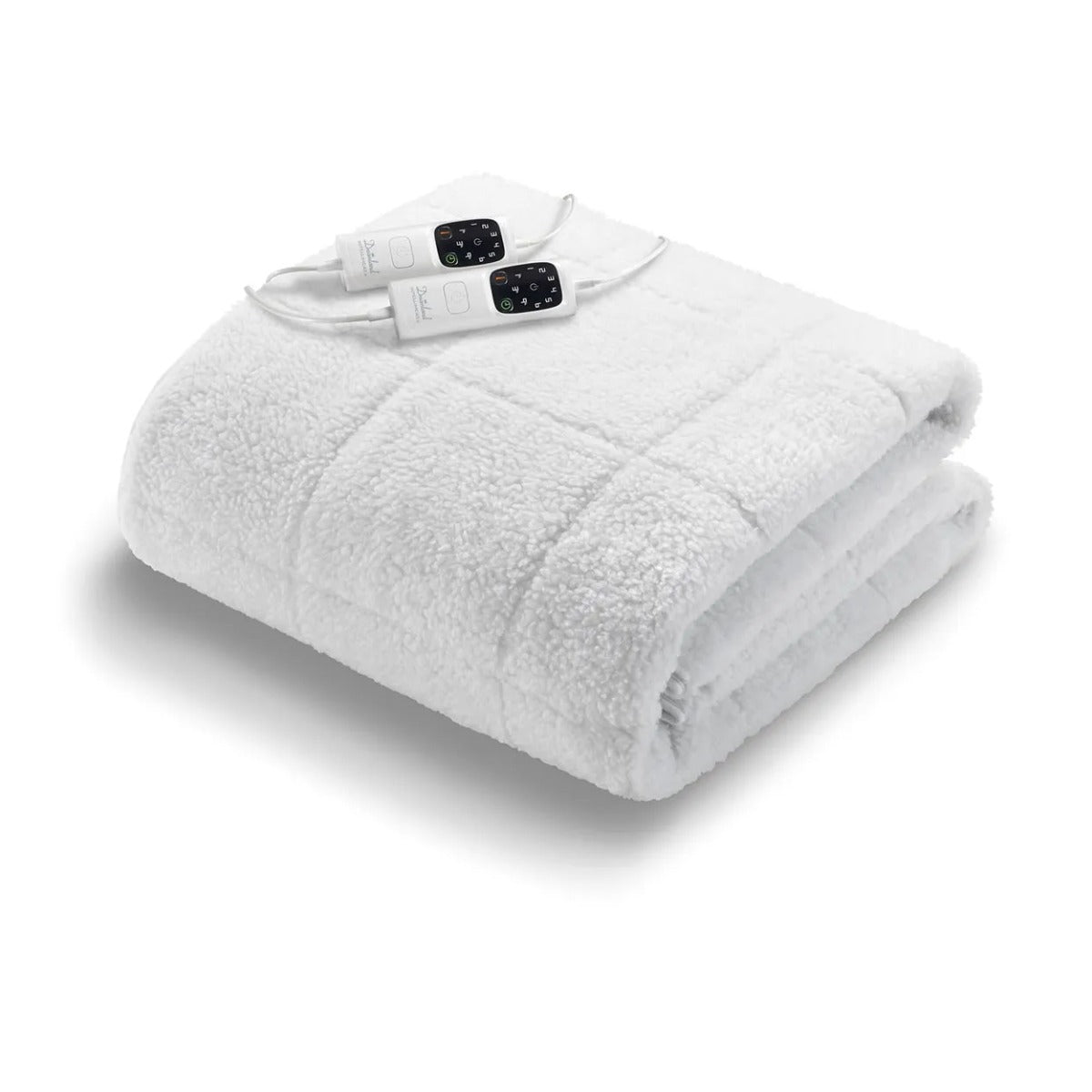 Dreamland Intelliheat+ fast heat Scandi Full Bed size Sherpa Underblanket | Double size electric blanket | 190 x 137cm | elasticated straps | 2 controls, 6 temperature settings