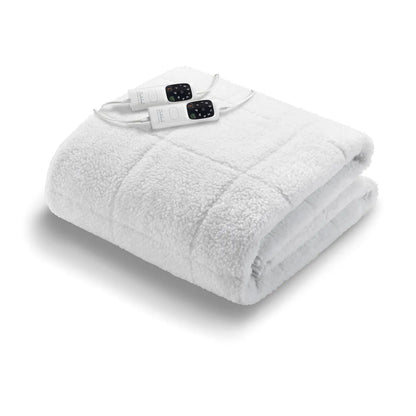 Dreamland Intelliheat+ fast heat Scandi Full Bed size Sherpa Underblanket | Double size electric blanket | 190 x 137cm | elasticated straps | 2 controls, 6 temperature settings