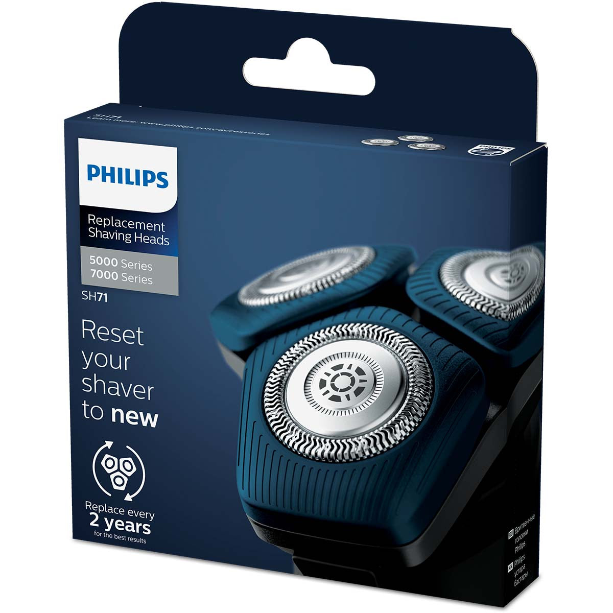 Philips Shaver Head Replacement Blades for Shavers Series 7000 and Pentagon-Shaped Series 5000 - SH71/50