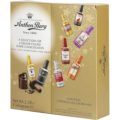 Anthon Berg - Chocolate Liqueurs - Famous Liqueur Brands - 64 bottles 1 Kg - With a Delicious Liquid Filling