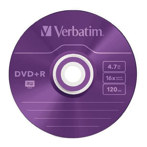 Verbatim DVD+R 4.7 GB 16X Spindle 25 Colored Discs