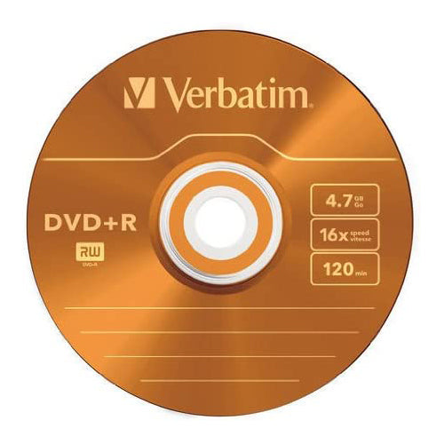 Verbatim DVD+R 4.7 GB 16X Spindle 25 Colored Discs