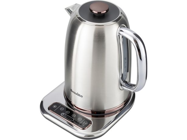 Breville Temperature Select Electric Kettle | 1.7 L | 3kW Fast Boil | Smart Digital Controls | Brushed Nickel I Silver/Grey