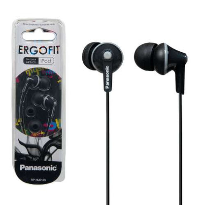 Panasonic RPHJE125EK Black Noise Isolating In Ear Headphones