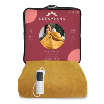 Dreamland 16820B Relaxwell Luxury Mustard Heated Throw