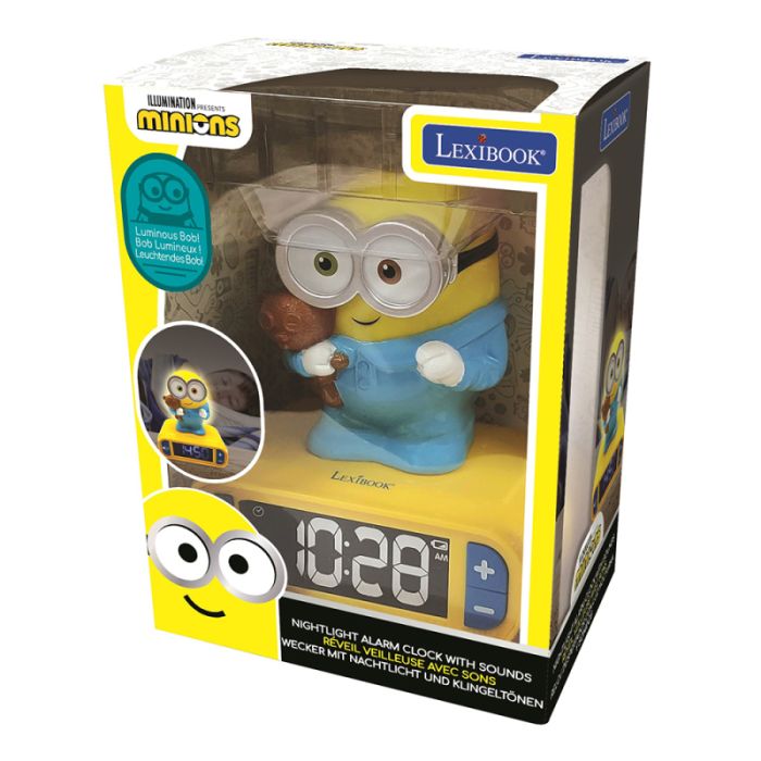 Lexibook 3D Despicable Me Minions Childrens Clock with Night Light