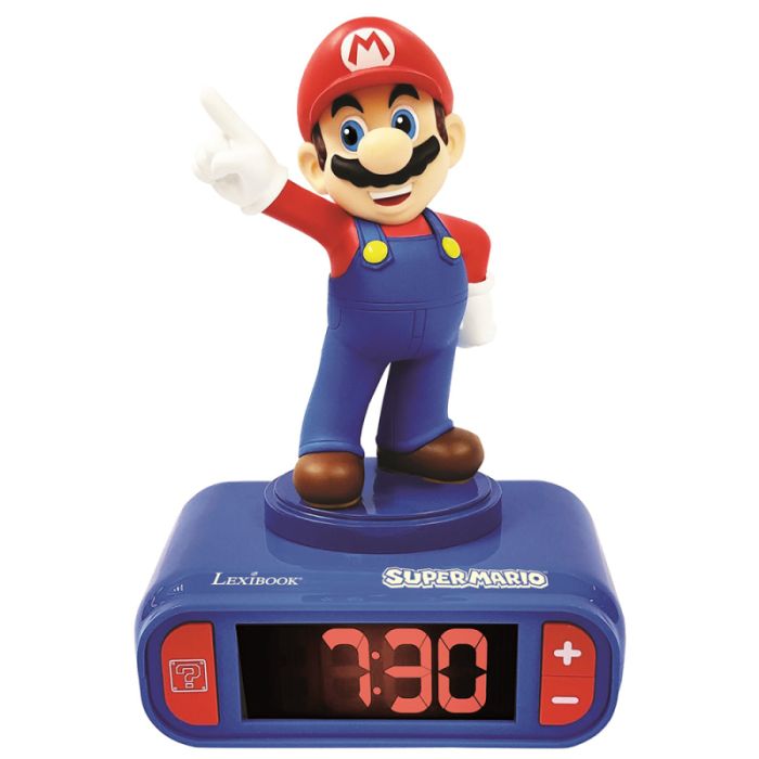 Lexibook 3D Super Mario Childrens Clock with Night Light