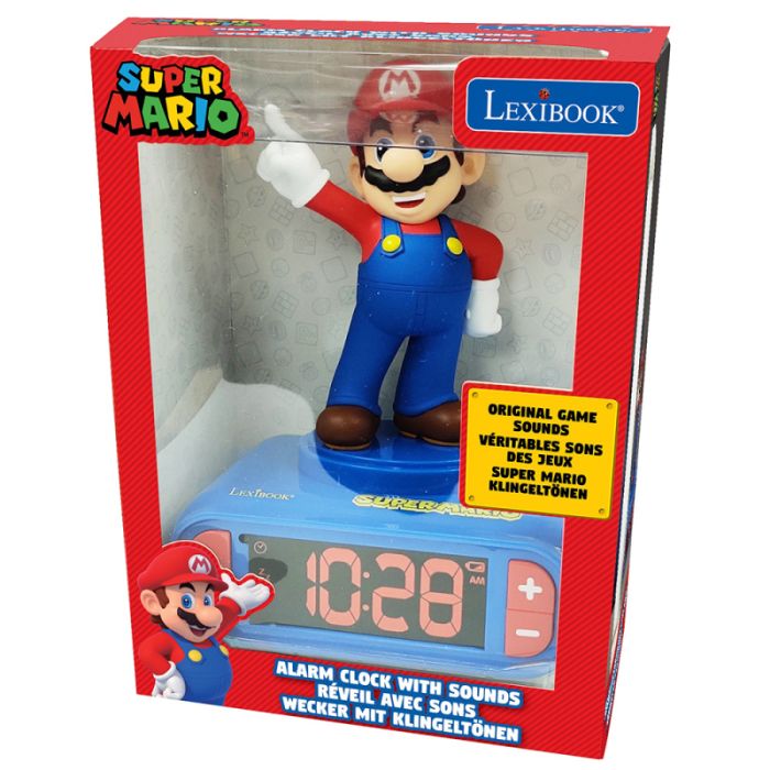 Lexibook 3D Super Mario Childrens Clock with Night Light