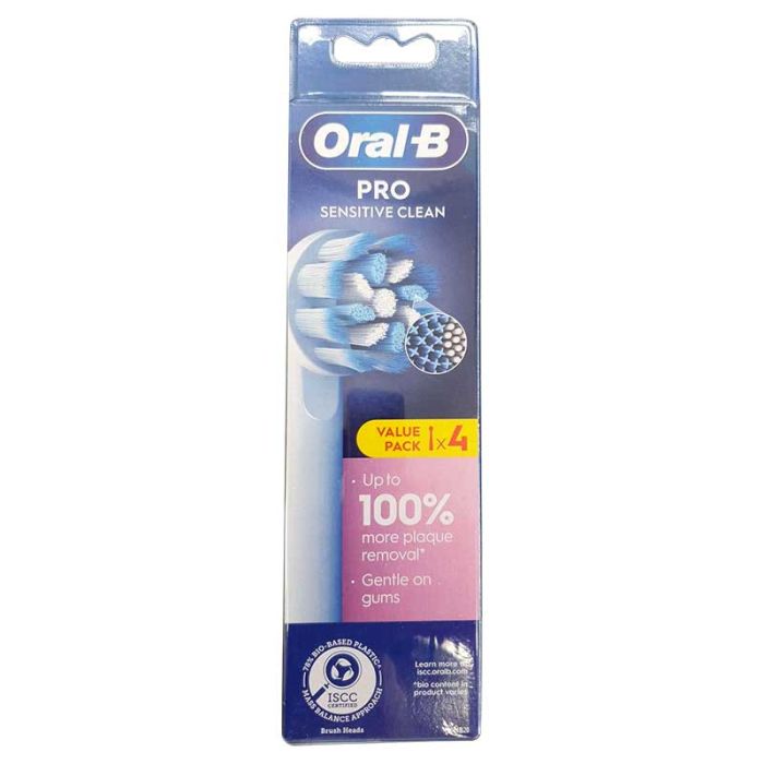 Oral B AEB60X4 Pro Sensitive Clean Electric Toothbrush Heads Pack of 4