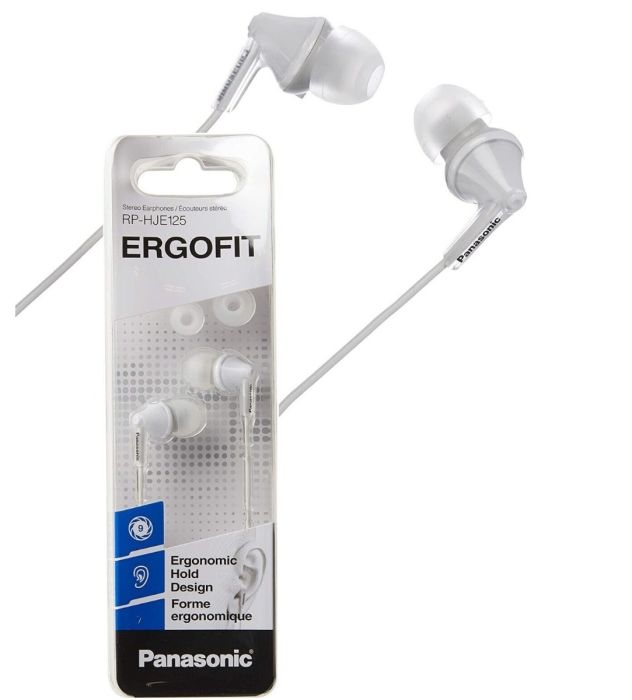 Panasonic RPHJE125EW WHITE Noise Isolating In-Ear Headphones