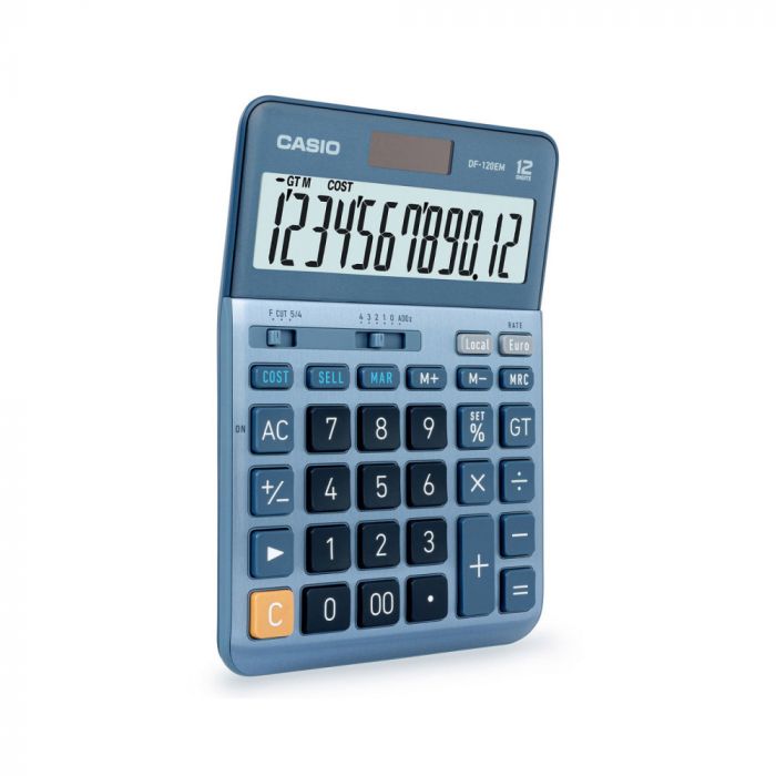 Casio DF120EM-WK Desk Calculator with Tax & Euro Calculations