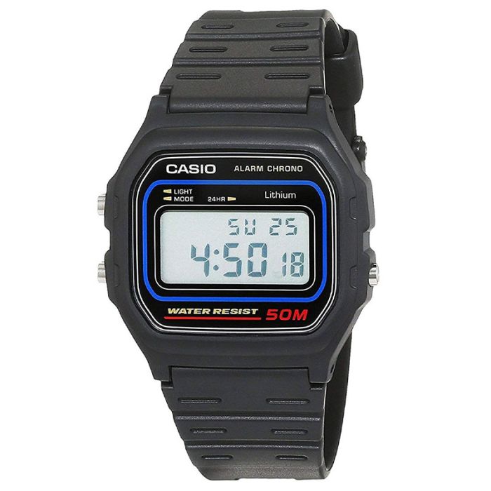 Casio W-59-1VQES Casual Digital Watch with Black Resin Strap