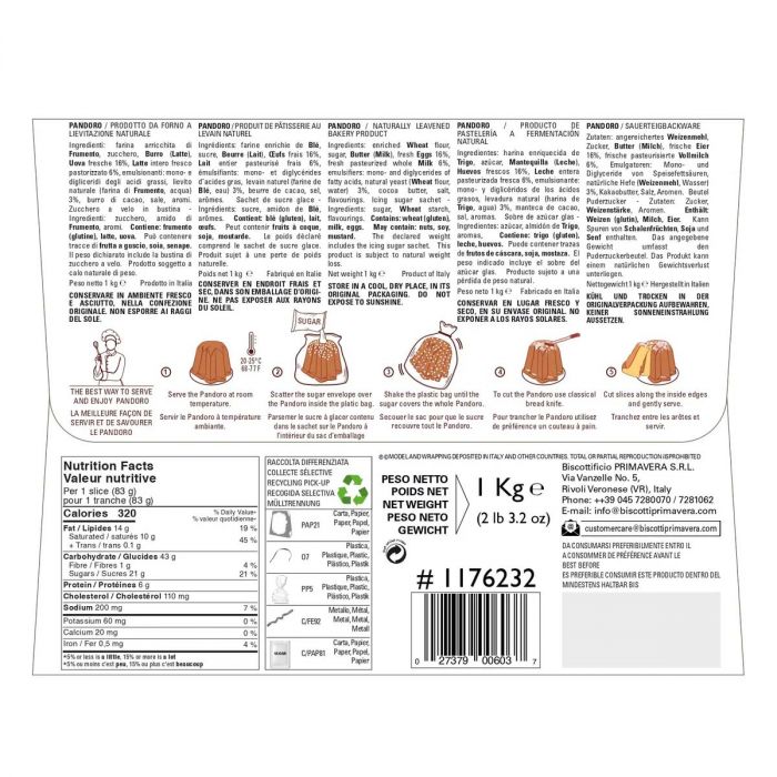 Forno Primavera Pandoro Classico 1Kg