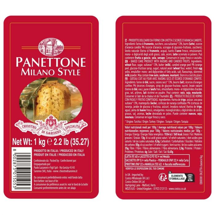 Panettone Classic Tin Box 1kg
