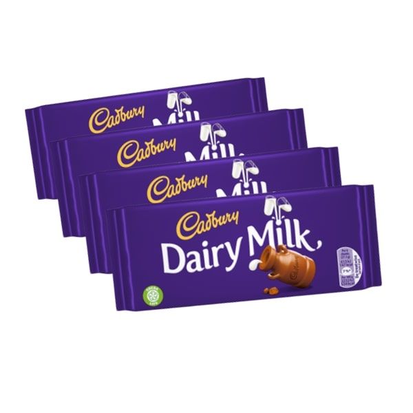 Cadbury Dairy Milk Original Chocolate Big Bars 4 Pack of 300g