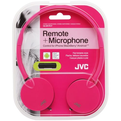 JVC HA-SR170-P-E Pink Over-Ear Headphones with Microphone