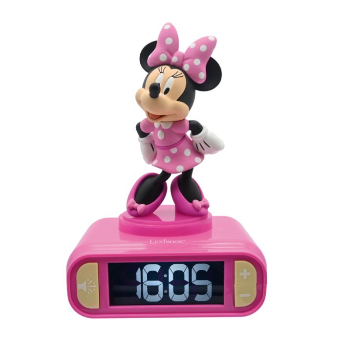 Lexibook 3D Minnie Mouse Childrens Clock with Night Light