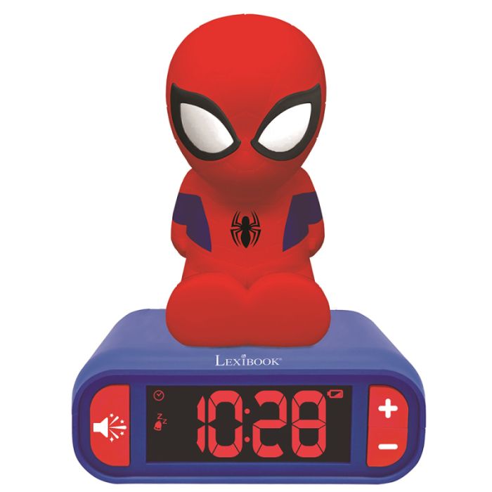 Lexibook 3D Spider-Man Childrens Clock with Night Light