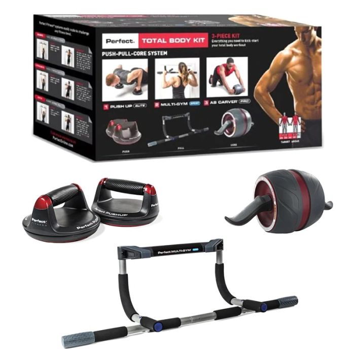 Perfect Total Body Kit - Push Up and Ab Carver Set - Home Gym Exercise