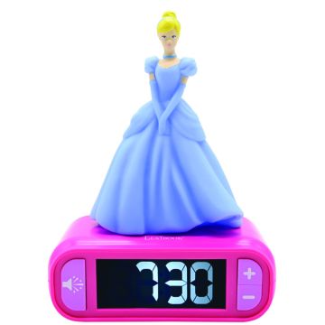 Lexibook 3D Disney Princess Childrens Clock with Night Light