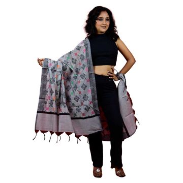 Fartila 081607 Multicolour Cotton Silk Banarasi Dupatta 