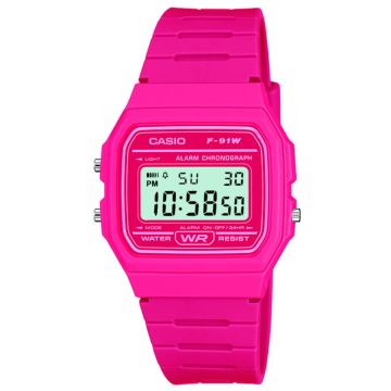 Casio F-91WC-4AEF Classic Digital Watch - Vibrant Pink