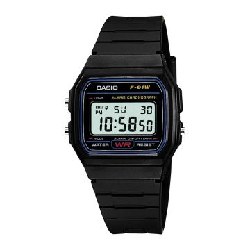 Casio F-91W-1DG Casual Digital Watch with Black Strap