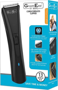 Wahl 9698-417 GroomEase Mens Cord/Cordless LED Hair Clipper Trimmer