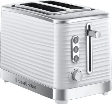 Russell Hobbs 24370 Inspire High Gloss Plastic Two Slice Toaster, White
