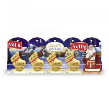 Lindt Santa Sleigh Milk Chocolate 5 Pack Perforation 50g